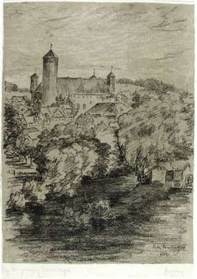 Obraz pod tytułem "Heilsberg – Widok zamku w Lidzbarku Warmińskim "