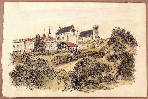 Obraz pod tytułem "Panorama Olsztyna od północnego zachodu"