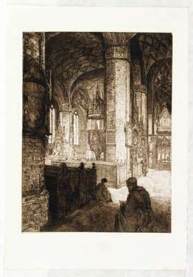 Obraz pod tytułem "Wnętrze fary św. Jakuba w Olsztynie"