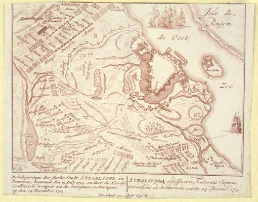 Obraz pod tytułem "Plan oblężenia Stralsundu 1715 r."