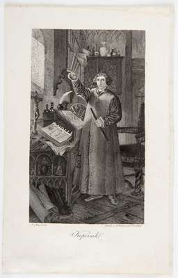 Obraz pod tytułem "Portret Mikołaja Kopernika (1473-1543) w obserwatorium"