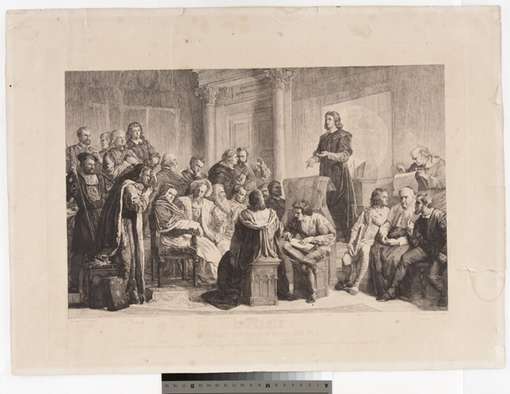Obraz pod tytułem "Mikołaj Kopernik (1473-1543) wykładający astronomię w Rzymie"