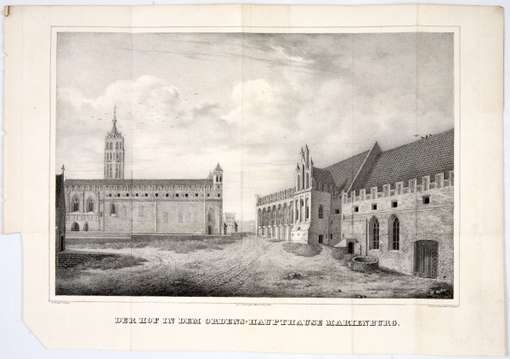 Obraz pod tytułem "Widok dziedzińca zamku malborskiego"