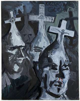 Obraz pod tytułem "Krzyżowe głowy"