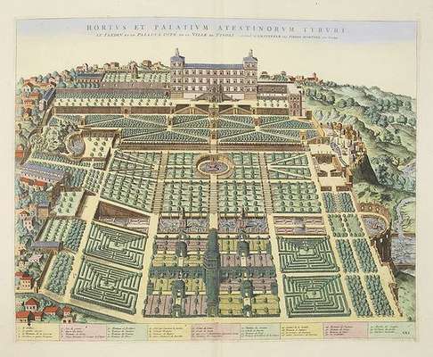 Obraz pod tytułem "Plan perspektywiczny pałacu i parku Tivoli"