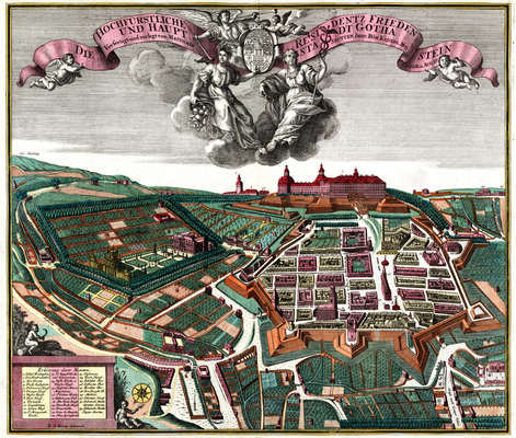 Obraz pod tytułem "Plan perspektywiczny miasta Gotha w Turyngii "