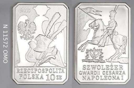 Obraz pod tytułem "moneta - 10 zł. Historia Jazdy Polskiej: Szwoleżer Gwardii "