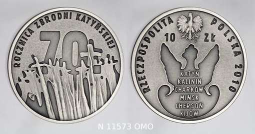 Obraz pod tytułem "moneta - 10 zł. 70 rocznica zbrodni katyńskiej"
