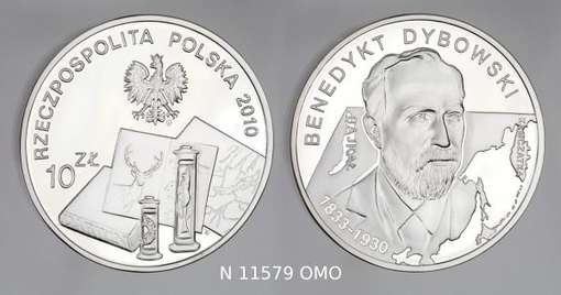 Obraz pod tytułem "moneta - 10 zł. Polscy podróżnicy i badacze - Benedykt Dybowski"