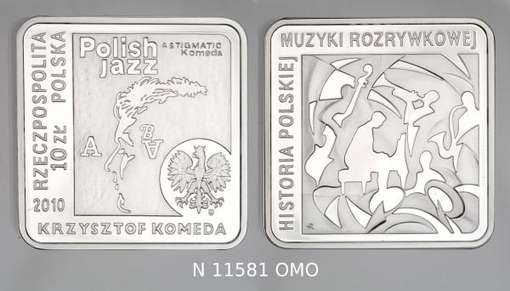 Obraz pod tytułem "moneta - 10 zł. Historia polskiej muzyki rozrywkowej - Krzysztof K..."