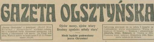 Obraz pod tytułem "Gazeta Olsztyńska, nr 15, 20.01.1934. "