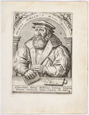 Obraz pod tytułem "Portret Josiasa Simlera (1530-1576)"