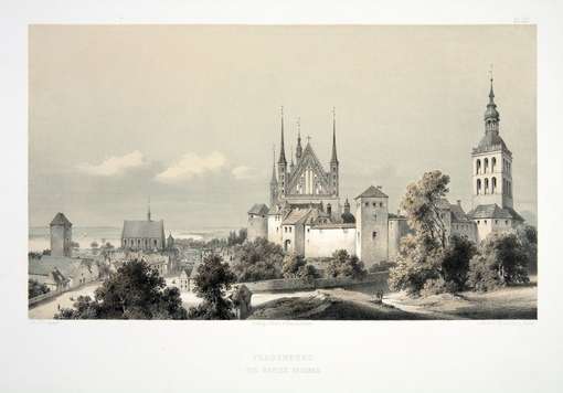 Obraz pod tytułem "Widok wzgórza katedralnego we Fromborku"