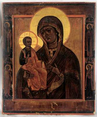 Obraz pod tytułem "Ikona Matki Bożej Trójręcznej"