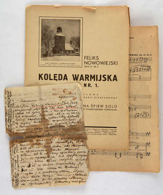 Obraz pod tytułem "List i nuty Feliksa Nowowiejskiego"