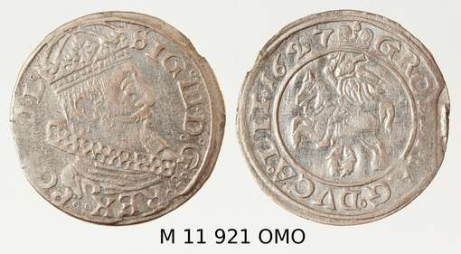 Obraz pod tytułem "moneta - grosz litewski"